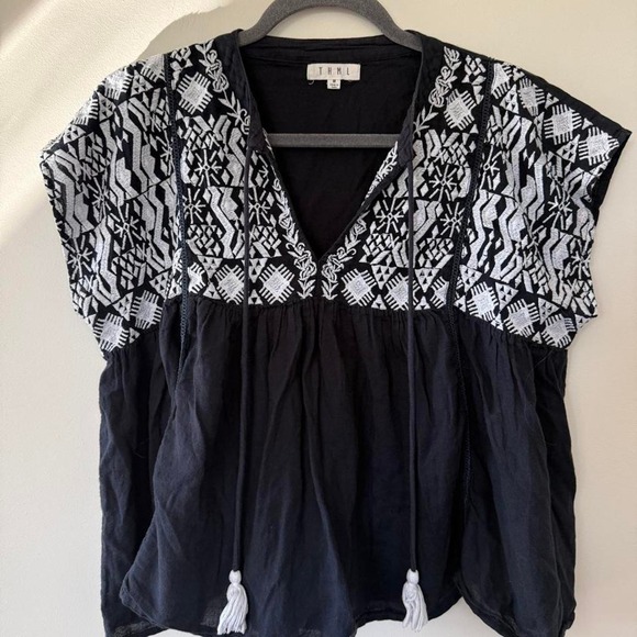 THML Tops - THML Anthroplogie Boho Embroidered top M